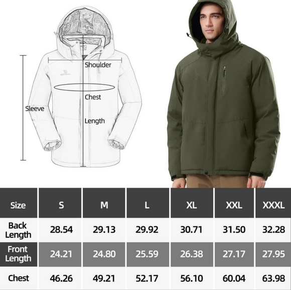 CAMEL Mens Ski Jacket Fleece Trekking Winter Coat Snow Jacket - Picture 3 of 5